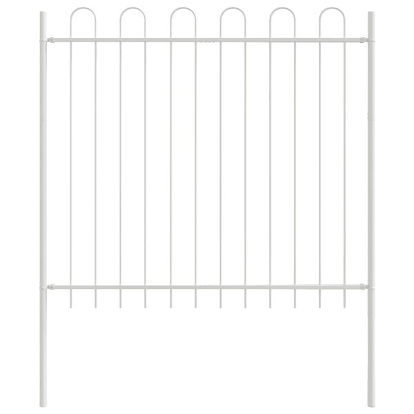 vidaXL Clôture de jardin Blanc 5,1 x 1 m Acier peint par poudre