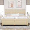 vidaXL Lit &agrave; ressort LED avec matelas Cr&egrave;me 200 x 200 cm tissu