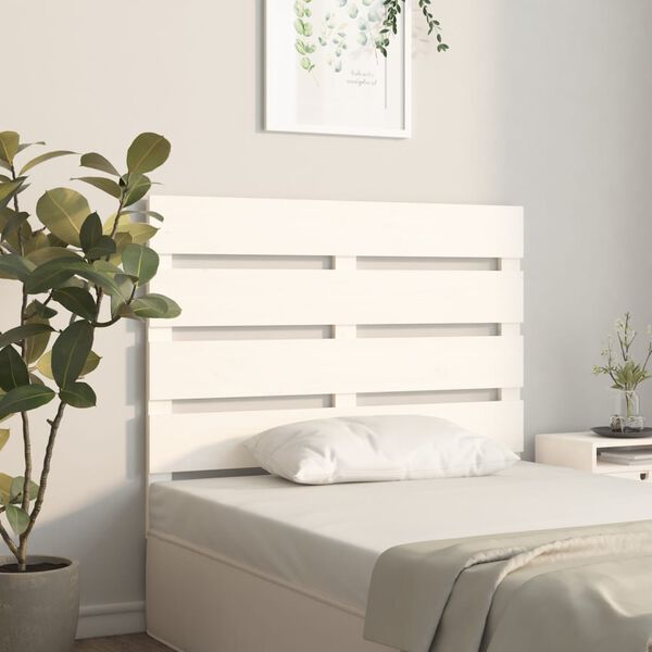 vidaXL T&ecirc;te de lit Blanc 90x3x80 cm Bois massif de pin