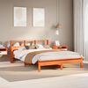 vidaXL Lit biblioth&egrave;que sans matelas cire marron 120x200 cm pin massif