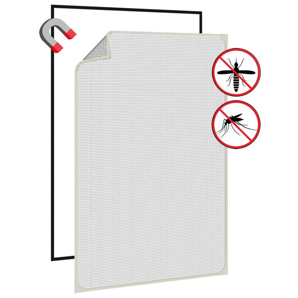 vidaXL Moustiquaire magnétique pour fenêtres blanc 80x120 cm