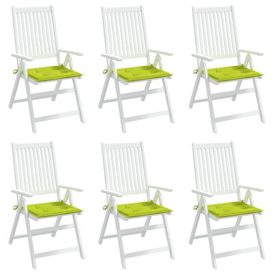 vidaXL Coussins de chaise de jardin 6 pcs vert vif 50x50x3 cm