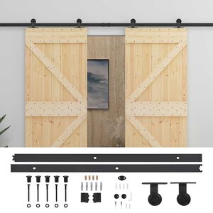 vidaXL Porte coulissante 2 pc 80 x 210 cm Bois de pin massif