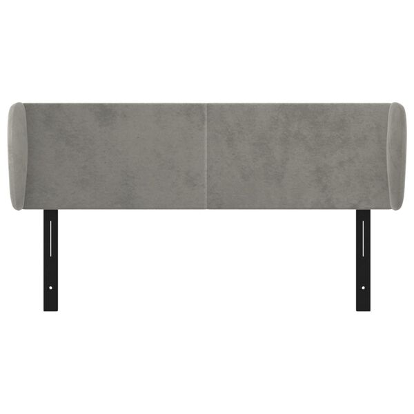 vidaXL T&ecirc;te de lit avec oreilles gris clair 147x23x78/88 cm velours