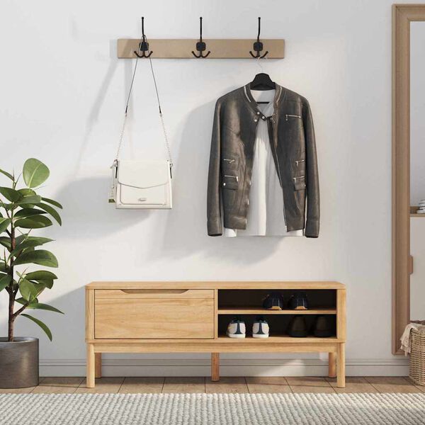 vidaXL Banc de couloir avec tiroir FLORO Cire marron 115 x 40 x 45 cm