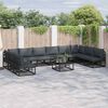 vidaXL Ensemble de canap&eacute; de jardin avec coussin 11 pcs Noir Aluminium