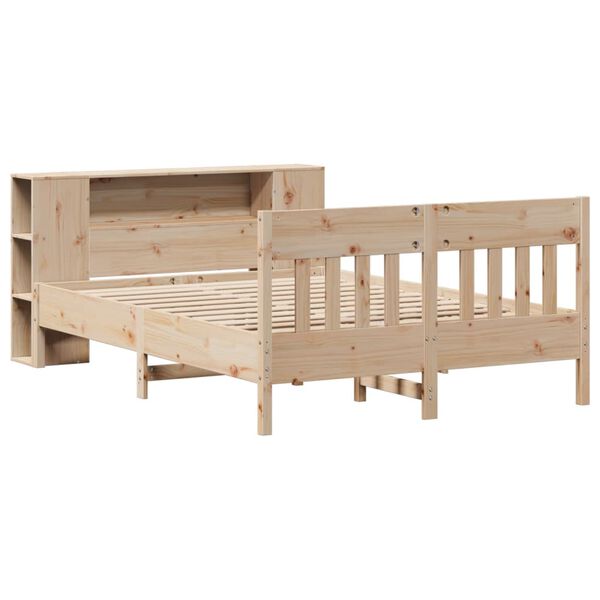 vidaXL Lit biblioth&egrave;que sans matelas 135x190 cm bois de pin massif
