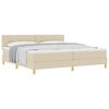 vidaXL Lit &agrave; ressorts avec coussin Cr&egrave;me 200 x 200 cm tissu