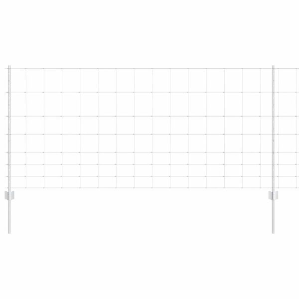 vidaXL Cl&ocirc;ture avec poteau Argent&eacute; 1 x 25 m Acier