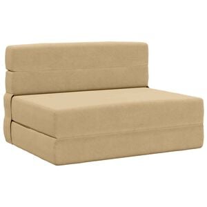 vidaXL Matelas de canap&eacute; pliable Vert Gris 70 x 80 x 60 cm Tissu