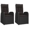 vidaXL Chaises de jardin inclinables coussins lot de 2 R&eacute;sine tress&eacute;e