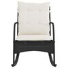 vidaXL Chaise &agrave; bascule de jardin avec coussins noir r&eacute;sine tress&eacute;e