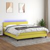 vidaXL Sommier &agrave; lattes de lit avec matelas LED Vert 160x200 cm Tissu