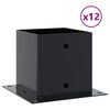 vidaXL Bases de poteau carr&eacute;es 12 pcs anthracite 141x141 mm