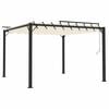 vidaXL Tonnelle avec toit &agrave; persienne 3x3 m Cr&egrave;me Tissu et aluminium