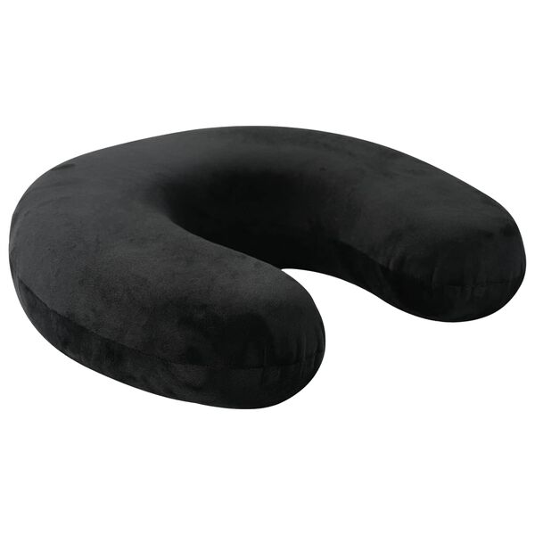 vidaXL Oreiller de Voyage pour le Cou Noir 27 x 27 x 8 cm Velours