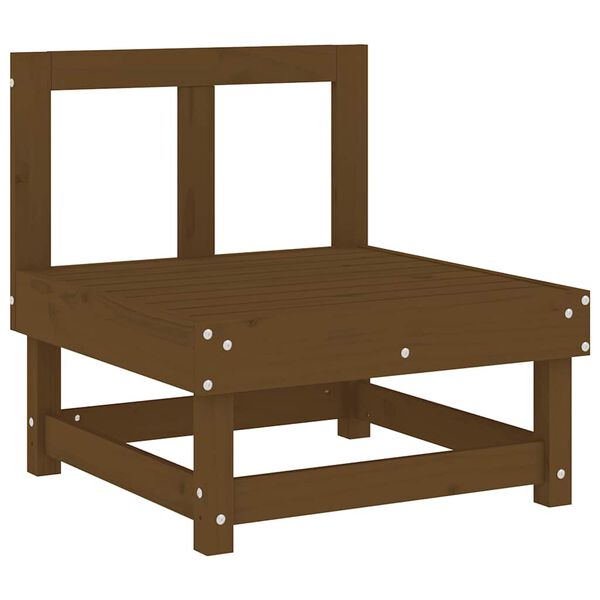 vidaXL Canap&eacute; central avec coussins marron miel bois de pin solide