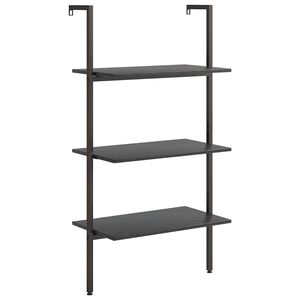 vidaXL &Eacute;tag&egrave;re inclin&eacute;e &agrave; 3 niveaux Noir 64x35x120,5 cm