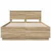 vidaXL Cadre de lit Ch&ecirc;ne Sonoma 150 x 200 cm Bois d'ing&eacute;nierie