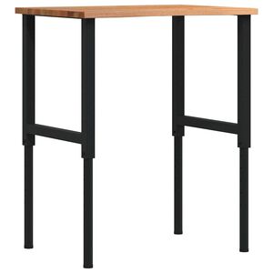 vidaXL &Eacute;tabli marron clair 80x60x(71,5-98) cm bois de ch&ecirc;ne massif