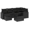 vidaXL Salon de jardin 7 pcs avec coussins noir r&eacute;sine tress&eacute;e