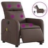 vidaXL Fauteuil de massage inclinable &eacute;lectrique marron similicuir