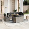 vidaXL Salon de jardin 9 pcs avec coussins gris r&eacute;sine tress&eacute;e