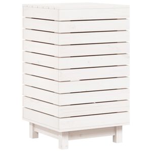 vidaXL Panier &agrave; linge blanc 44x44x76 cm bois massif de pin