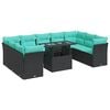 vidaXL Ensemble de canap&eacute;s de jardin 10 pcs et coussins rotin acacia