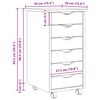 vidaXL Cabinet Roulant avec Tiroirs avec roue MOSS Vernis transparent