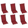 vidaXL Chaises inclinables de jardin et coussins lot de 6 Teck solide