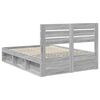 vidaXL Cadre de lit Gris Sonoma 150 x 200 cm Pin massif