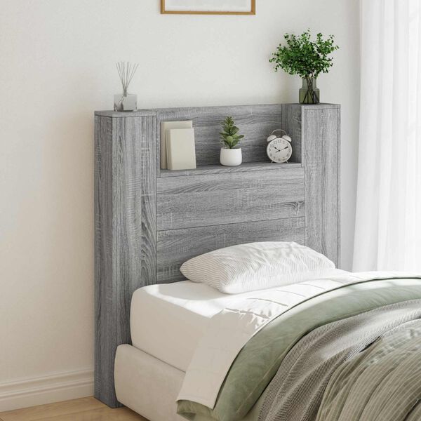 vidaXL T&ecirc;te de lit Gris Sonoma 100 x 16,5 x 103,5 cm Bois d'ing&eacute;nierie