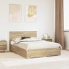 vidaXL Cadre de lit Ch&ecirc;ne Sonoma 135 x 190 cm Bois d'ing&eacute;nierie