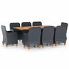 vidaXL Ensemble &agrave; manger d'ext&eacute;rieur 9 pcs et coussins r&eacute;sine tress&eacute;e
