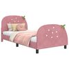 vidaXL Cadre de lit pour enfants avec t&ecirc;te de lit Rose 90 x 200 cm