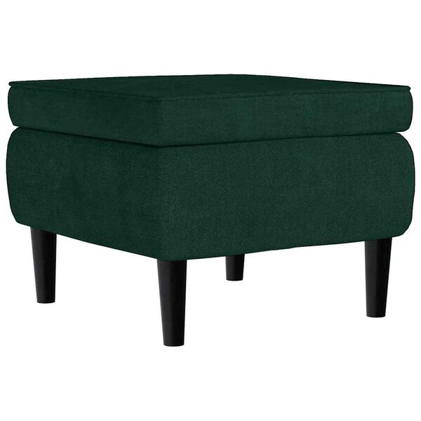vidaXL Tabouret avec pieds en bois Vert fonc&eacute; Velours