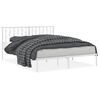 vidaXL Cadre de lit m&eacute;tal sans matelas et t&ecirc;te de lit blanc 160x200 cm