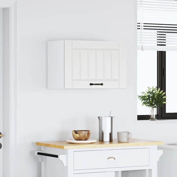 vidaXL Armoire murale de cuisine Lucca blanc bois d'ing&eacute;nierie