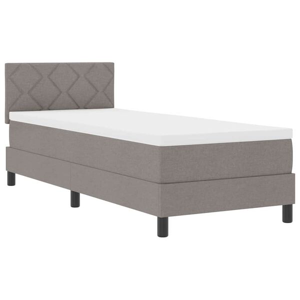 vidaXL Lit &agrave; ressorts avec matelas avec LED Taupe 80 x 200 cm tissu