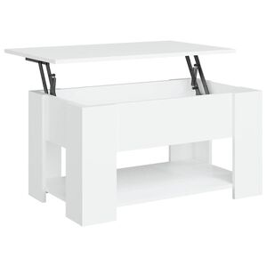 vidaXL Table basse blanc 79x49x41 cm bois d'ing&eacute;nierie