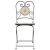 vidaXL Chaises de bistro pliables lot de 2 terre cuite blanc céramique