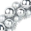 vidaXL Couronnes de Boules de No&euml;l 2 pcs Argent 33 x 33 x 7 cm