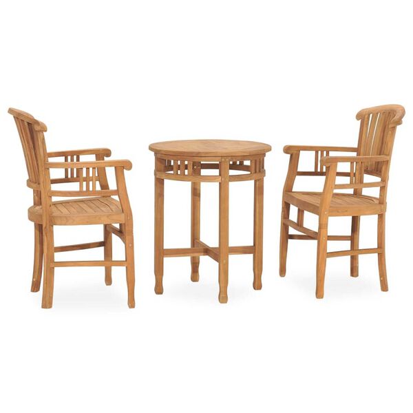 vidaXL Ensemble &agrave; manger de jardin 3 pcs bois de teck solide