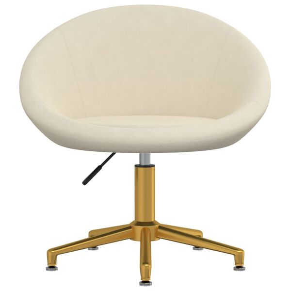 vidaXL Chaise &agrave; manger Cr&egrave;me Velours