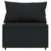 vidaXL Salon de jardin 4 pcs avec coussins Noir R&eacute;sine tress&eacute;e