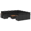 vidaXL Salon de jardin avec coussins 13 pcs noir r&eacute;sine tress&eacute;e