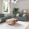 vidaXL Canap&eacute; 3 pcs Gris fonc&eacute; 221 x 80 x 80 cm Tissu en lin m&eacute;lang&eacute;