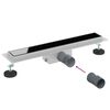 vidaXL Drain de Douche avec Couverture en Verre Noir 60 cm