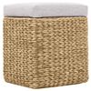 vidaXL Banc avec 2 poufs Jacinthe d'eau Gris